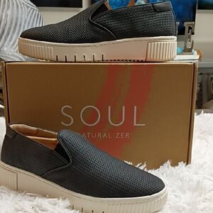 Soul Naturalizer Tia Black Slip On Shoes Sneakers Women's Sz 8 Wide